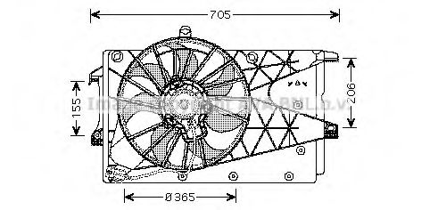 Вентилятор, охлаждение двигателя AVA QUALITY COOLING OL7526