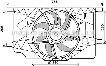 Вентилятор, охлаждение двигателя AVA QUALITY COOLING RT7547