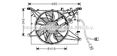 Вентилятор, охлаждение двигателя AVA QUALITY COOLING VO7502