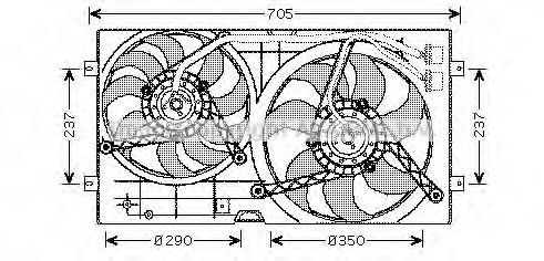 Вентилятор, охлаждение двигателя AVA QUALITY COOLING VW7503