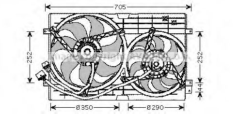 Вентилятор, охлаждение двигателя AVA QUALITY COOLING VW7515