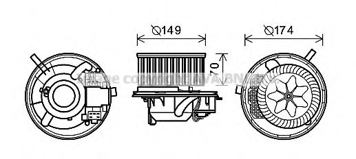 Электродвигатель, вентиляция салона AVA QUALITY COOLING VW8341