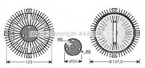 Сцепление, вентилятор радиатора AVA QUALITY COOLING VWC273