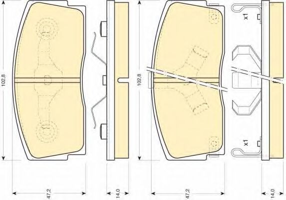 Комплект тормозных колодок, дисковый тормоз GIRLING 6108869