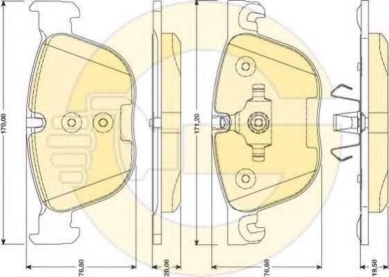 Комплект тормозных колодок, дисковый тормоз GIRLING 6117262