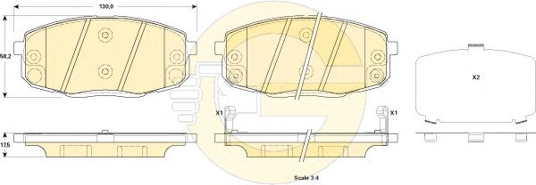 Комплект тормозных колодок, дисковый тормоз GIRLING 6135239
