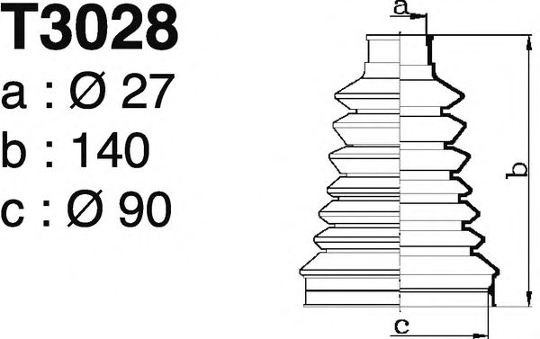 Комплект пылника, приводной вал DEPA T3028