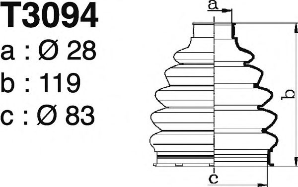 Комплект пылника, приводной вал DEPA T3094
