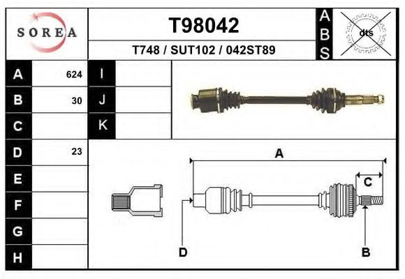 Приводной вал EAI T98042