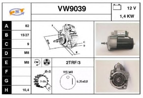 Стартер SNRA VW9039