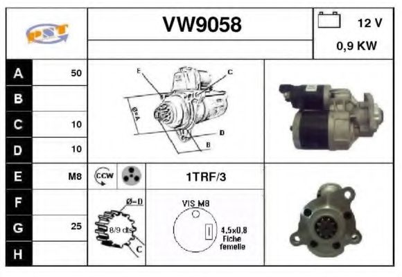 Стартер SNRA VW9058