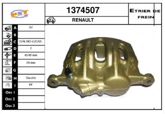 Тормозной суппорт SNRA 1374507