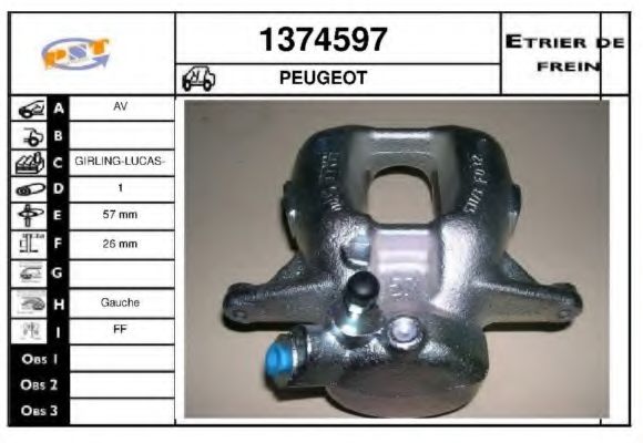 Тормозной суппорт SNRA 1374597
