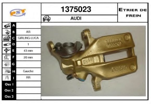 Тормозной суппорт SNRA 1375023