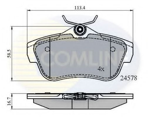 Комплект тормозных колодок, дисковый тормоз COMLINE CBP01622