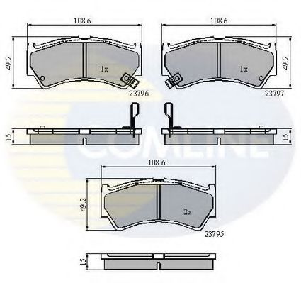 Комплект тормозных колодок, дисковый тормоз COMLINE CBP3883