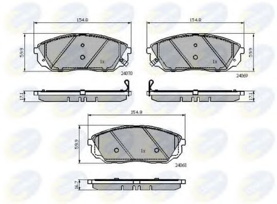 Комплект тормозных колодок, дисковый тормоз COMLINE CBP32013