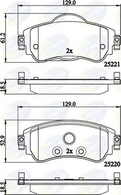 Комплект тормозных колодок, дисковый тормоз COMLINE CBP32145