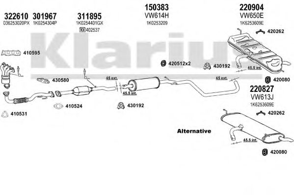 Система выпуска ОГ KLARIUS 931477E