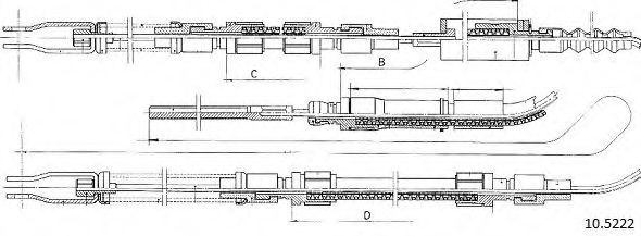 Трос, стояночная тормозная система CABOR 10.5222