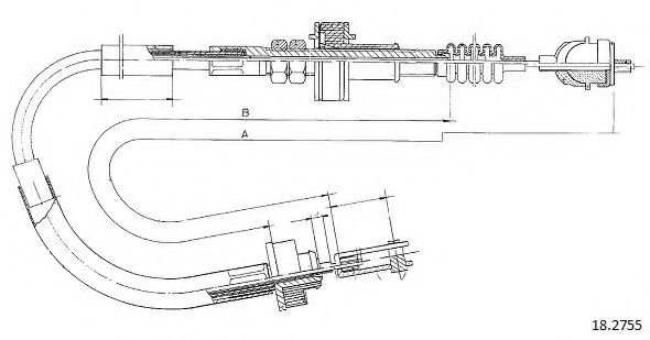 Трос, управление сцеплением CABOR 18.2755