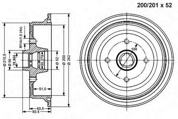 Тормозной барабан VEMA 801113