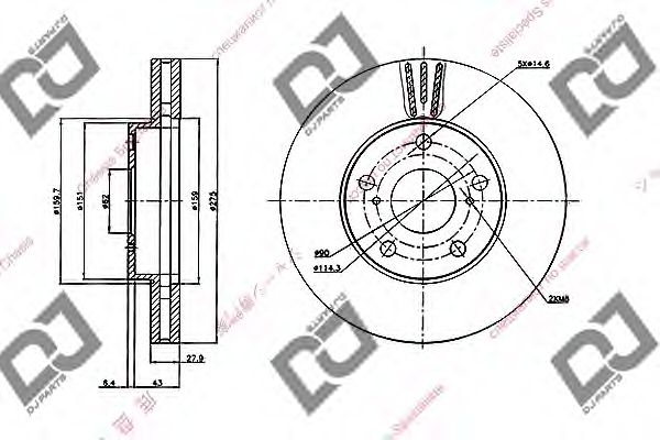 Тормозной диск DJ PARTS BD1823