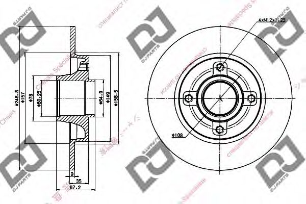 Тормозной диск DJ PARTS BD1310