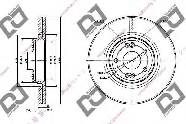 Тормозной диск DJ PARTS BD1322