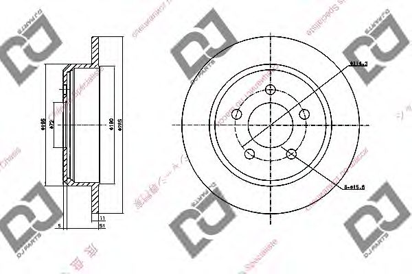 Тормозной диск DJ PARTS BD1696