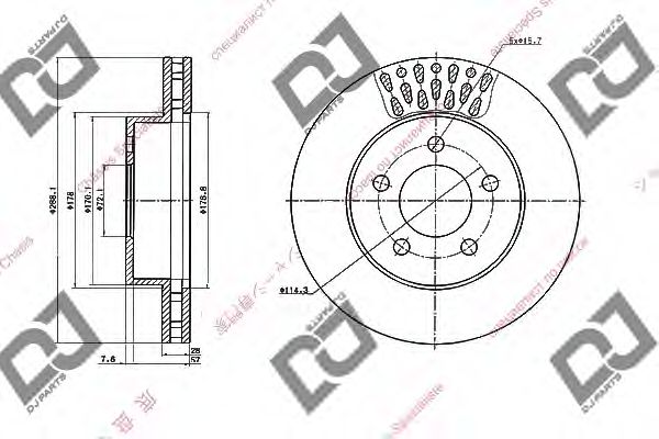 Тормозной диск DJ PARTS BD1697