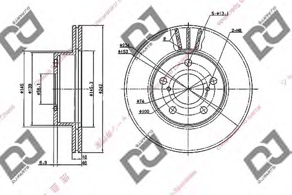 Тормозной диск DJ PARTS BD1814