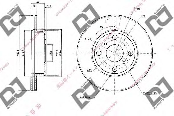 Тормозной диск DJ PARTS BD1817