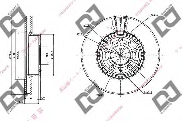 Тормозной диск DJ PARTS BD1829