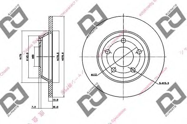 Тормозной диск DJ PARTS BD1590