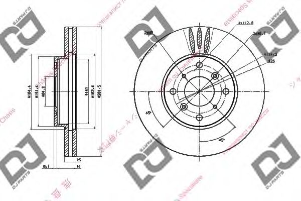 Тормозной диск DJ PARTS BD1681