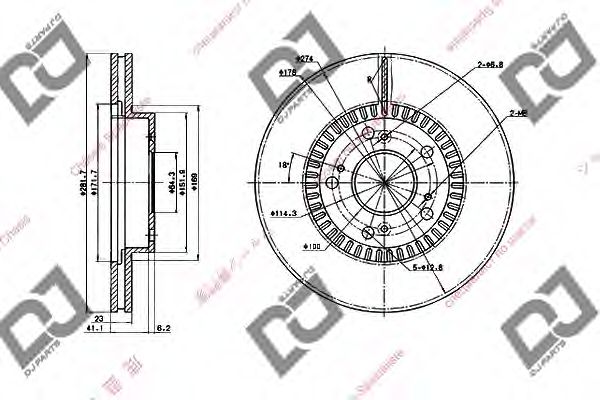 Тормозной диск DJ PARTS BD1686