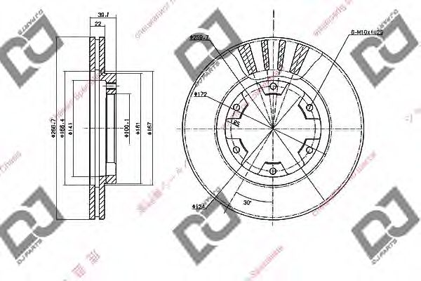 Тормозной диск DJ PARTS BD1754