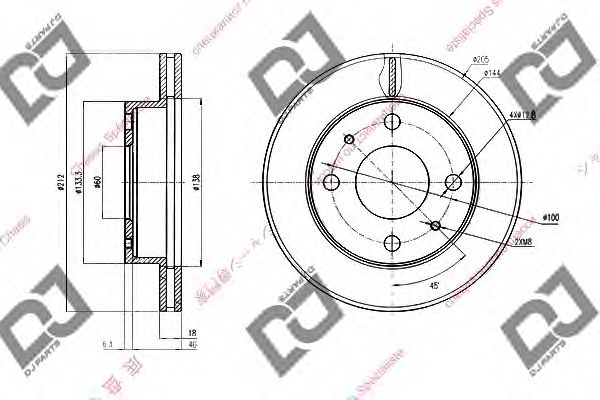Тормозной диск DJ PARTS BD1571