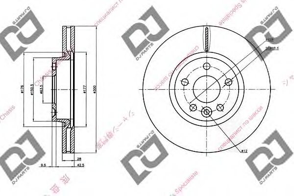 Тормозной диск DJ PARTS BD1342