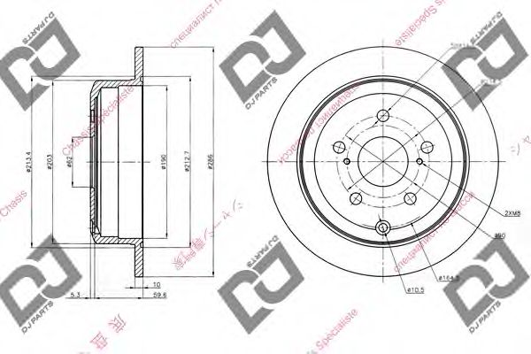 Тормозной диск DJ PARTS BD1443