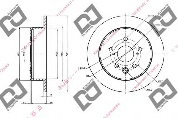 Тормозной диск DJ PARTS BD1462