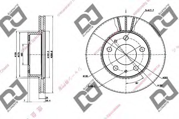 Тормозной диск DJ PARTS BD1470