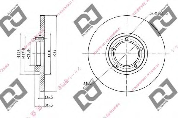 Тормозной диск DJ PARTS BD1473