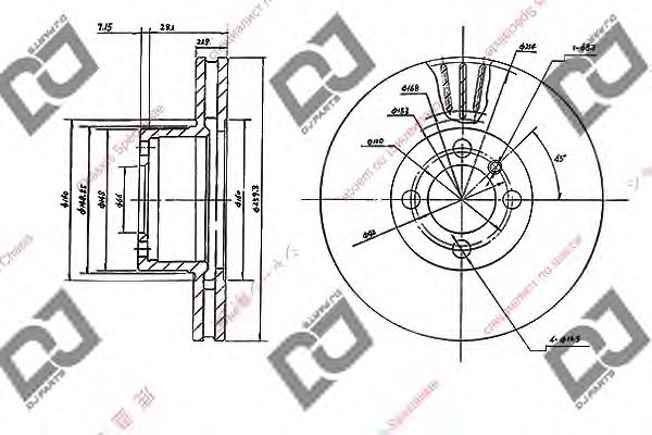 Тормозной диск DJ PARTS BD1611