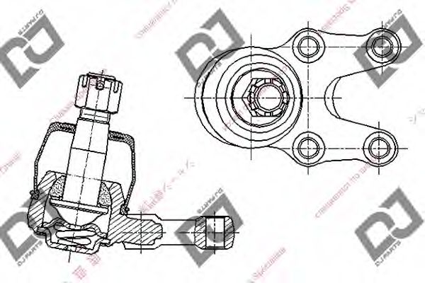 Несущий / направляющий шарнир DJ PARTS DB1197