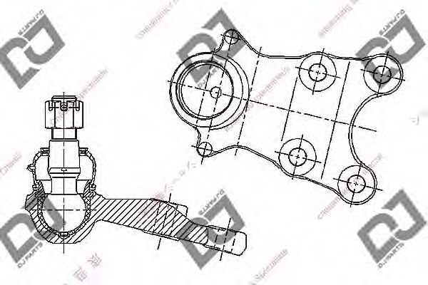 Несущий / направляющий шарнир DJ PARTS DB1212