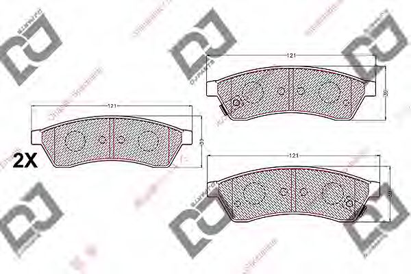 Комплект тормозных колодок, дисковый тормоз DJ PARTS BP2193