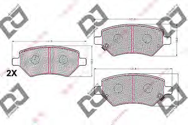 Комплект тормозных колодок, дисковый тормоз DJ PARTS BP2208