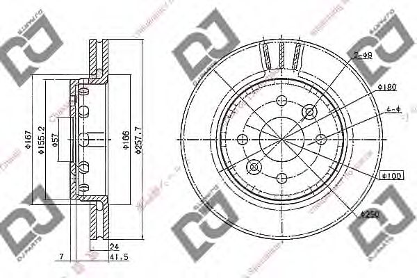 Тормозной диск DJ PARTS BD2192